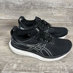 Asics Sneakers Nimbus 25 Mens 12 Wide Running Shoes Black White Running Gym